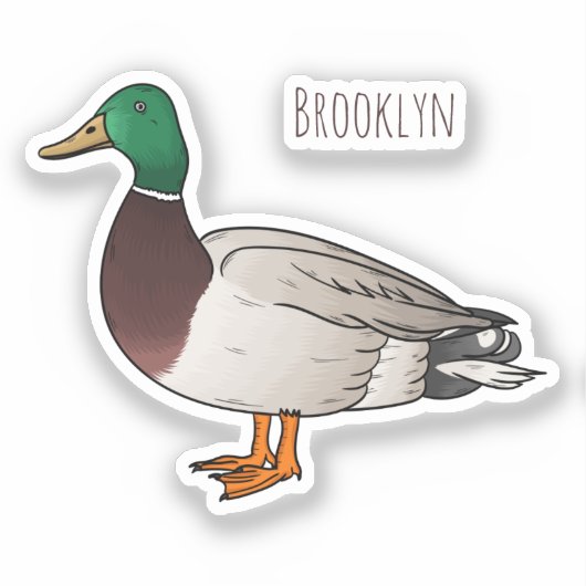 Abbildung des Mallard-Enten-Cartoon Aufkleber (Vorderseite)