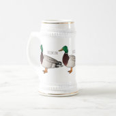Abbildung des Mallard-Enten-Cartoon Bierglas (Vorderseite Links)