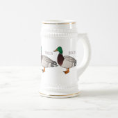 Abbildung des Mallard-Enten-Cartoon Bierglas (VorderseiteRechts)