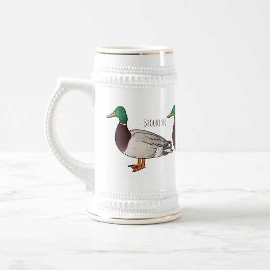 Abbildung des Mallard-Enten-Cartoon Bierglas (Links)