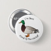 Abbildung des Mallard-Enten-Cartoon Button (Vorne & Hinten)