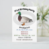 Abbildung des Mallard-Enten-Cartoon Einladung (Stehend Vorderseite)