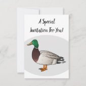 Abbildung des Mallard-Enten-Cartoon Einladung (Rückseite)