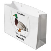Abbildung des Mallard-Enten-Cartoon Große Geschenktüte (Rückseite Schrägansicht)