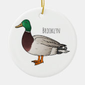 Abbildung des Mallard-Enten-Cartoon Keramik Ornament (Vorne)
