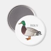 Abbildung des Mallard-Enten-Cartoon Magnet (Vorderseite/Rückseite)