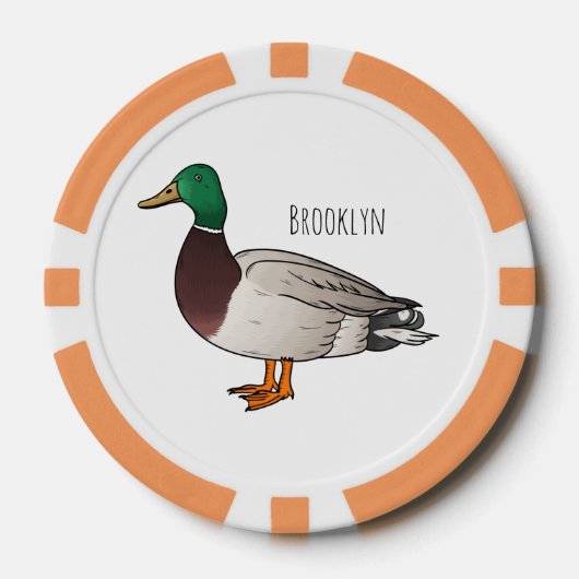 Abbildung des Mallard-Enten-Cartoon Pokerchips (Vorderseite)