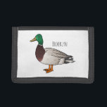 Abbildung des Mallard-Enten-Cartoon Tri-fold Geldbeutel<br><div class="desc">Abbildung des Mallard-Enten-Cartoon</div>