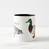 Abbildung des Mallard-Enten-Cartoon Zweifarbige Tasse (Mittel)
