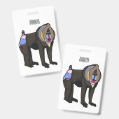 Abbildung des Mandrill Cartoon Ausweis (Vorder- & Rückseite)