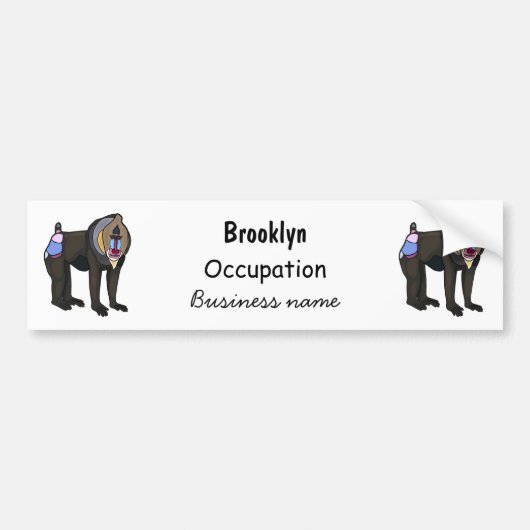 Abbildung des Mandrill Cartoon Autoaufkleber (Vorne)