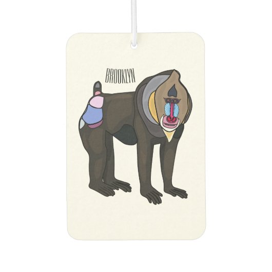 Abbildung des Mandrill Cartoon Autolufterfrischer (Vorderseite)