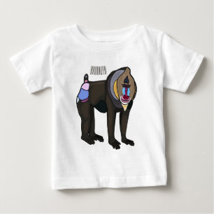 Abbildung des Mandrill Cartoon Baby T-shirt