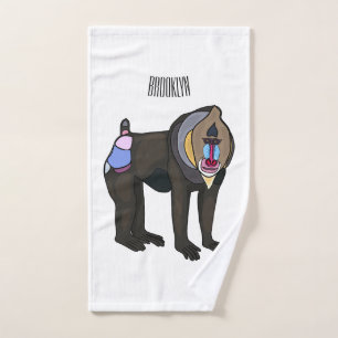 Abbildung des Mandrill Cartoon Badhandtuch Set