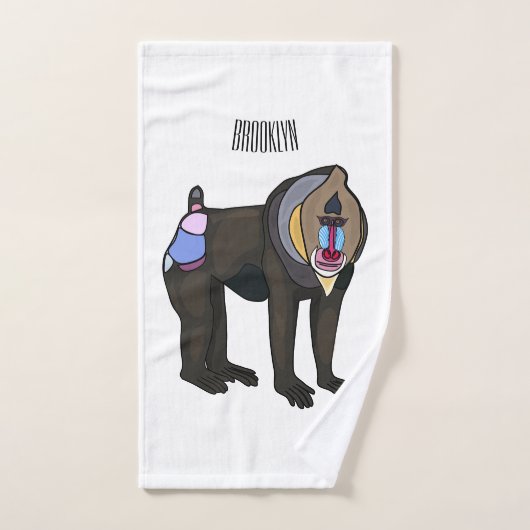 Abbildung des Mandrill Cartoon Badhandtuch Set (Handtuch)