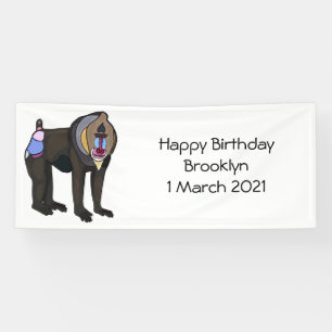 Abbildung des Mandrill Cartoon Banner