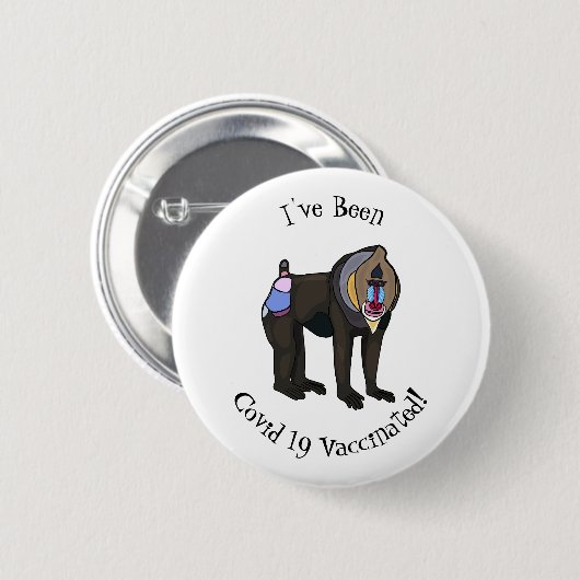 Abbildung des Mandrill Cartoon Button (Vorne & Hinten)