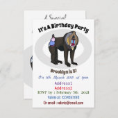 Abbildung des Mandrill Cartoon Einladung (Vorne/Hinten)