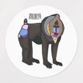 Abbildung des Mandrill Cartoon Etiketten (Design 2)
