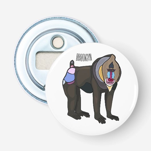 Abbildung des Mandrill Cartoon Flaschenöffner (Vorderseite)