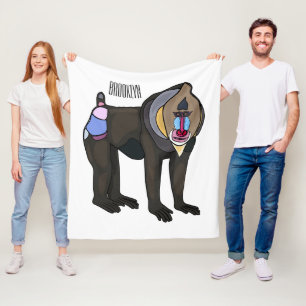 Abbildung des Mandrill Cartoon Fleecedecke