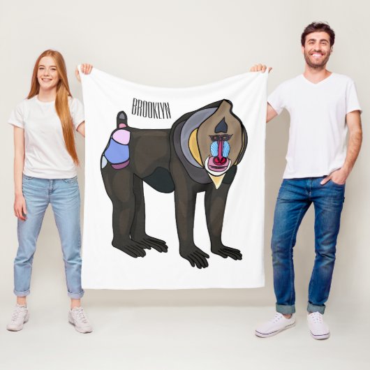 Abbildung des Mandrill Cartoon Fleecedecke (Beispiel)