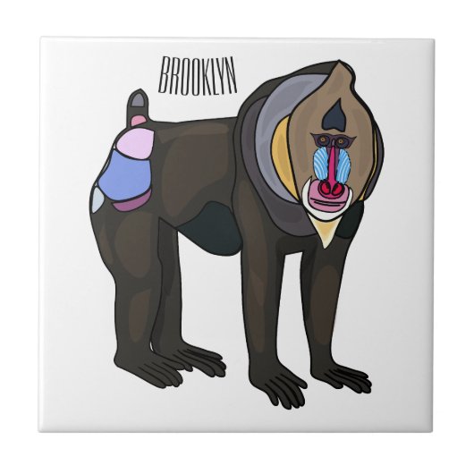 Abbildung des Mandrill Cartoon Fliese (Vorderseite)