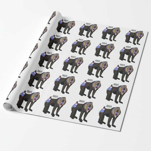Abbildung des Mandrill Cartoon Geschenkpapier (Ungerollt)