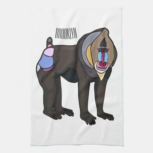 Abbildung des Mandrill Cartoon Geschirrtuch (Vertikal)