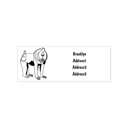 Abbildung des Mandrill Cartoon Gummistempel (Prägung)