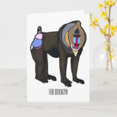 Abbildung des Mandrill Cartoon Karte (Gelbe Blume)
