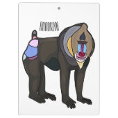 Abbildung des Mandrill Cartoon Klemmbrett (Rückseite)