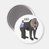 Abbildung des Mandrill Cartoon Magnet (Vorderseite/Rückseite)