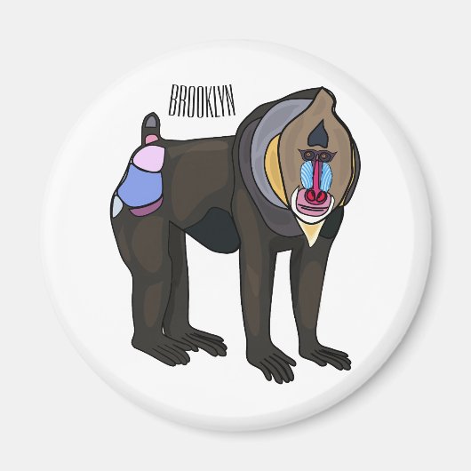 Abbildung des Mandrill Cartoon Magnet (Vorne)