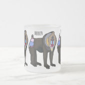 Abbildung des Mandrill Cartoon Mattglastasse (Mittel)