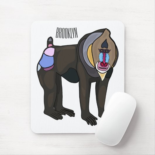 Abbildung des Mandrill Cartoon Mousepad (Mit Mouse)