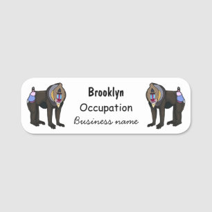 Abbildung des Mandrill Cartoon Namensschild