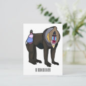 Abbildung des Mandrill Cartoon Postkarte (Stehend Vorderseite)