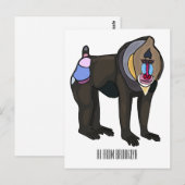 Abbildung des Mandrill Cartoon Postkarte (Vorne/Hinten)