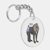Abbildung des Mandrill Cartoon Schlüsselanhänger (Vorderseite links)
