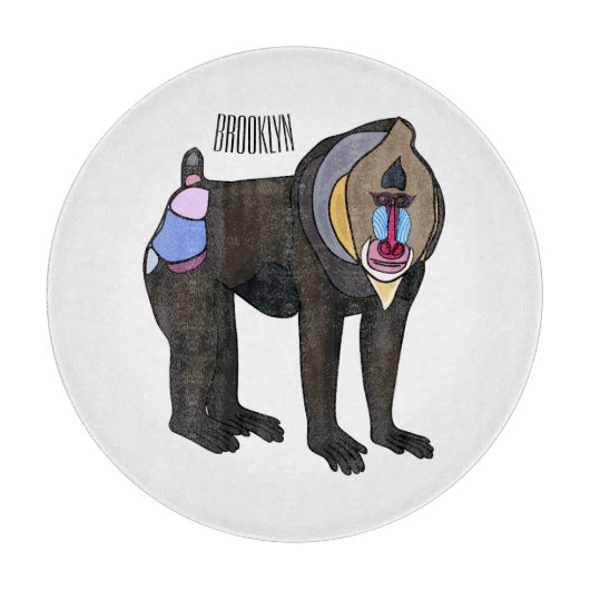 Abbildung des Mandrill Cartoon Schneidebrett (Vorderseite)
