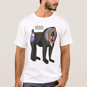 Abbildung des Mandrill Cartoon T-Shirt