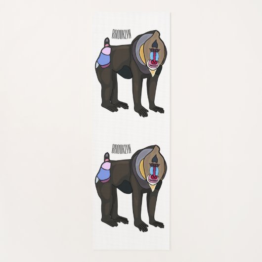 Abbildung des Mandrill Cartoon Yogamatte (Vorderseite)