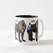 Abbildung des Mandrill Cartoon Zweifarbige Tasse (VorderseiteRechts)