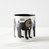 Abbildung des Mandrill Cartoon Zweifarbige Tasse (Mittel)