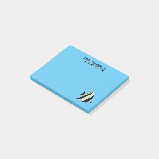 Abbildung des maurischen Idol-Cartoon Post-it Klebezettel (angewinkelt)