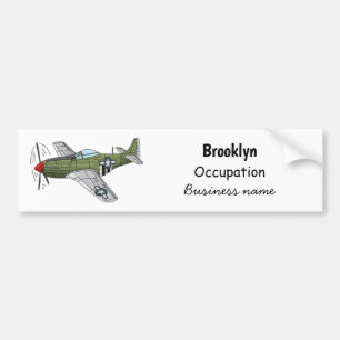 Abbildung des militärischen Flugzeug Cartoon Autoaufkleber