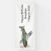 Abbildung des militärischen Flugzeug Cartoon Banner (Vertikal)