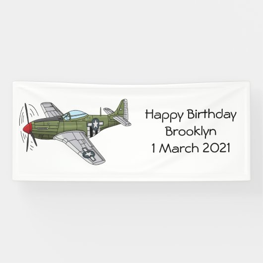 Abbildung des militärischen Flugzeug Cartoon Banner (Horizontal)