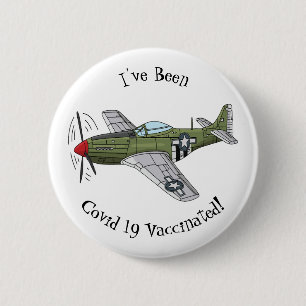 Abbildung des militärischen Flugzeug Cartoon Button